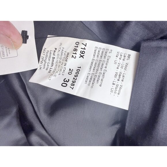 Never Worn Paul Smith Burgundy Gingham Check Wool Pants Tailored Fit Waist 30 - Picture 5 of 5